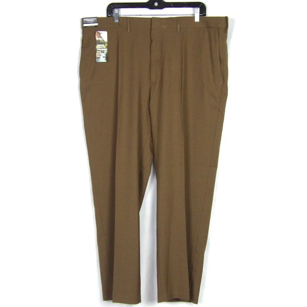 NEW! HAGGAR Classic Fit Brown Premium Comfort Dress Pants Men's 42 X 29 NWT!